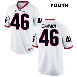 Youth Georgia Bulldogs NCAA #46 Frank Sinkwich Nike Stitched White Authentic College Football Jersey PJL0554ZH